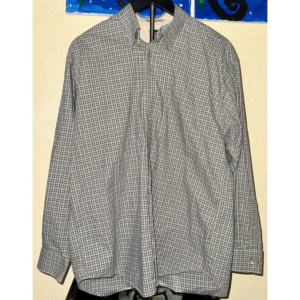 Haggar Forever New Men's Button Up Shirt No Fading No Wrinkles No Stains Sz Med